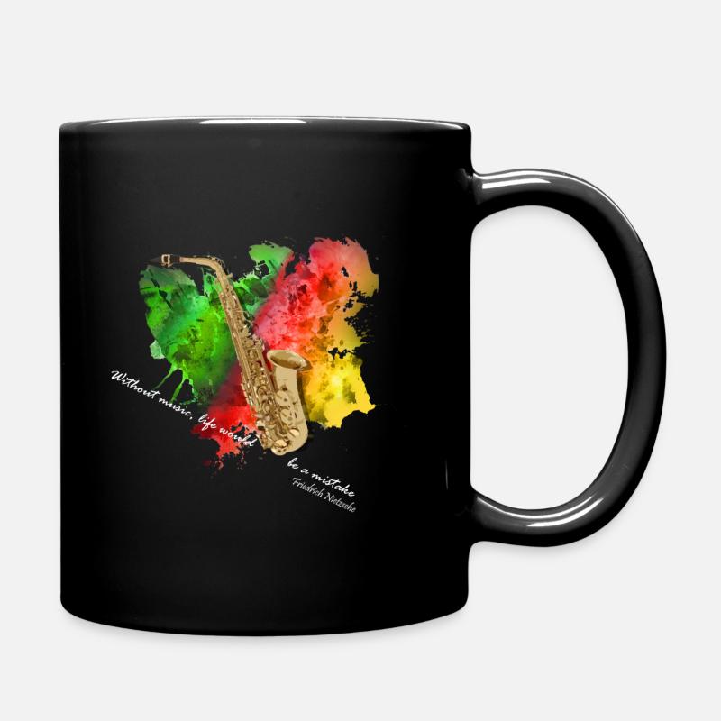 saxophon - Tasse einfarbig - Schwarz