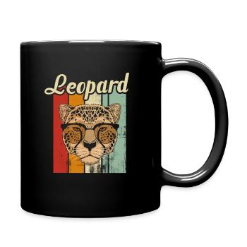 Leopard - Tasse einfarbig - Schwarz - Rechts