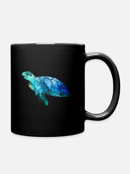 Meeresschildkröte - Tasse einfarbig - Schwarz