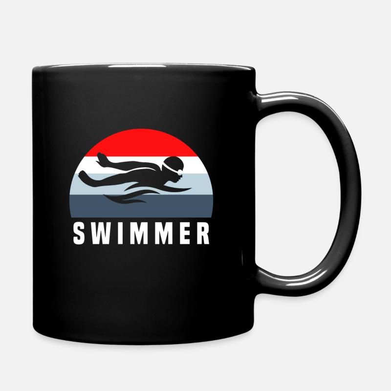 Schwimmer - Tasse einfarbig - Schwarz