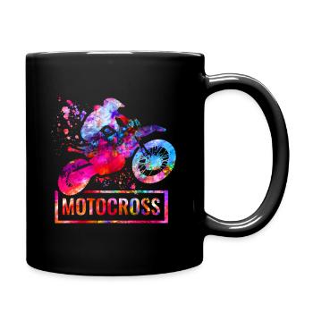 Motocross - Tasse einfarbig - Schwarz - Rechts