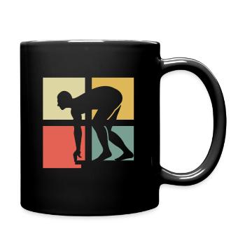 Schwimmer - Tasse einfarbig - Schwarz - Rechts