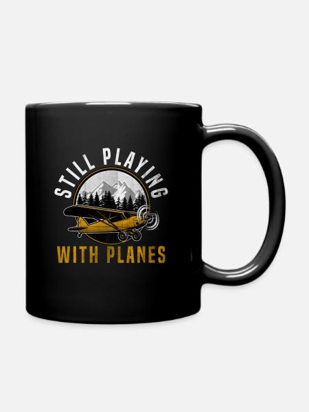 Flugzeug - Tasse einfarbig - Schwarz