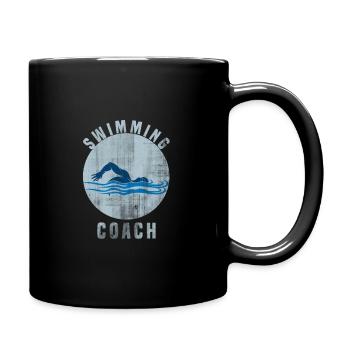 Schwimmtrainer - Tasse einfarbig - Schwarz - Rechts
