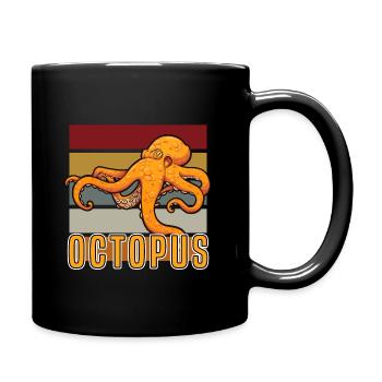 Oktopus - Tasse einfarbig - Schwarz - Rechts