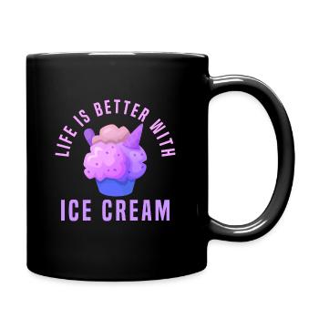 Crème glacée - Mug uni - noir - Droite