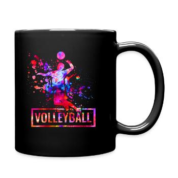 Volleyball - Tasse einfarbig - Schwarz - Rechts
