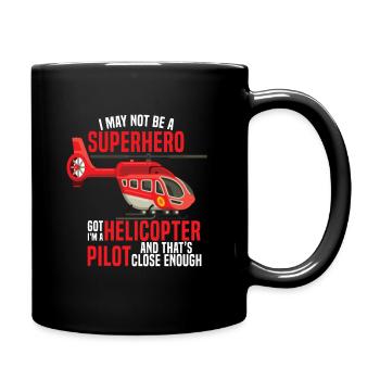 helicopter - Full Colour Mug - black - Right