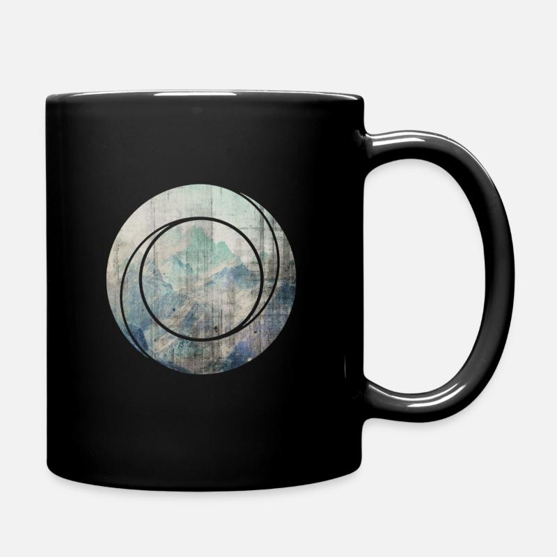 Berg natur geometrie - Tasse einfarbig - Schwarz