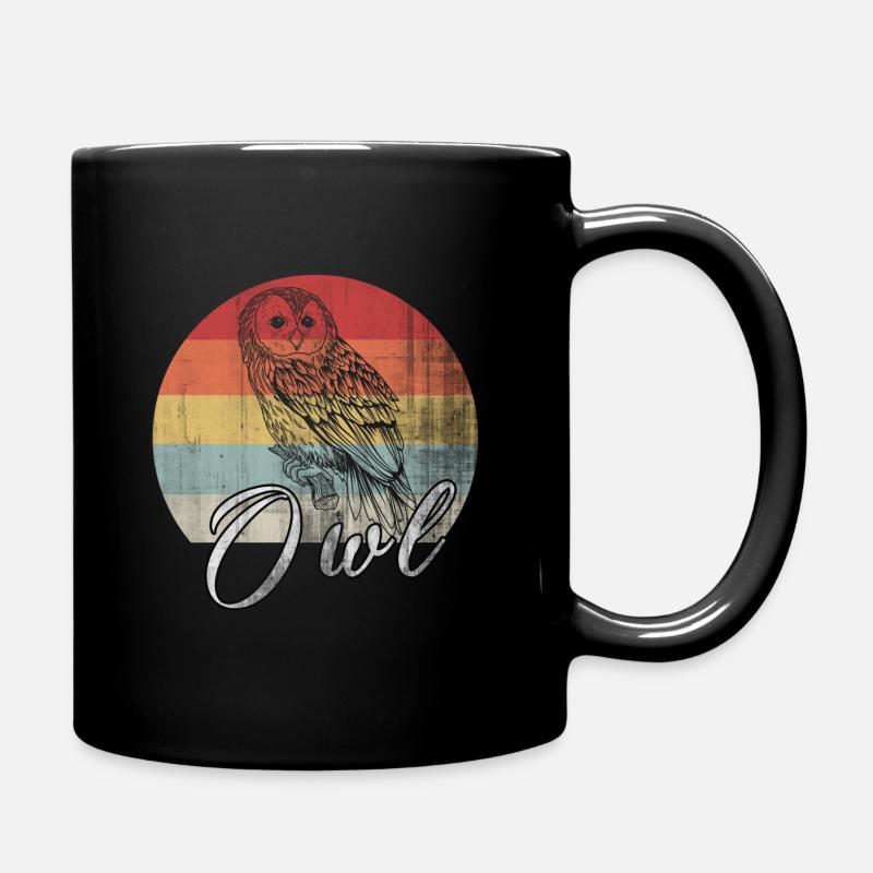 Eule - Tasse einfarbig - Schwarz