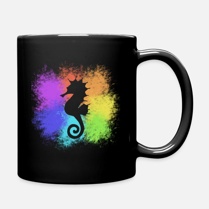 Hippocampes colorés - Mug uni - noir
