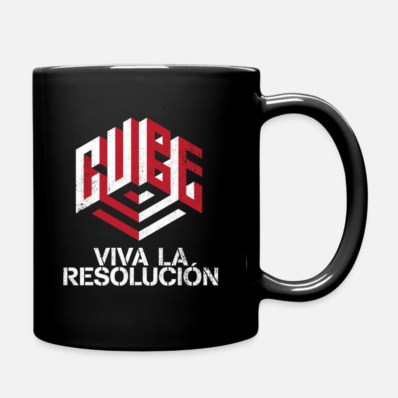 Cube lived the resolution. Cubing-Cube-Cuber-Speedcu - Full Colour Mug - black