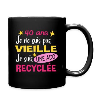 40 ans anniversaire maman. Fête des Mères humour - Mug uni - noir - Droite