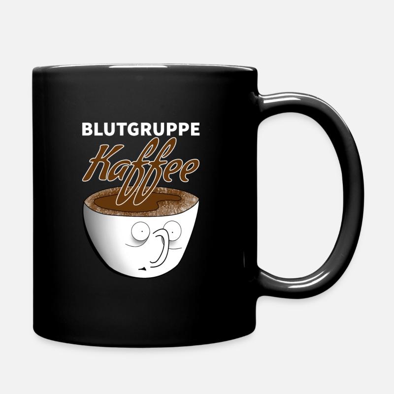 Blutgruppe Kaffee Cartoon Geschenk - Tasse einfarbig - Schwarz