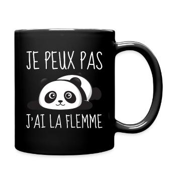 Je peux pas j'ai la flemme - Mug uni - noir - Droite