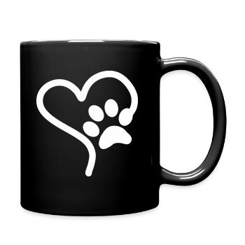 cute dog cats animal footprint dogs cat dog - Full Colour Mug - black - Right