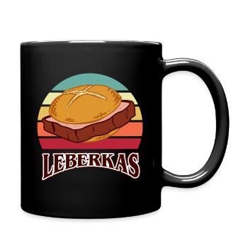 Retro - Leberkäsesemmel - Vintage - Leberkas - Tasse einfarbig - Schwarz - Rechts