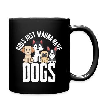 Les filles mamans de chien veulent juste avoir des chiens - Mug uni - noir - Droite