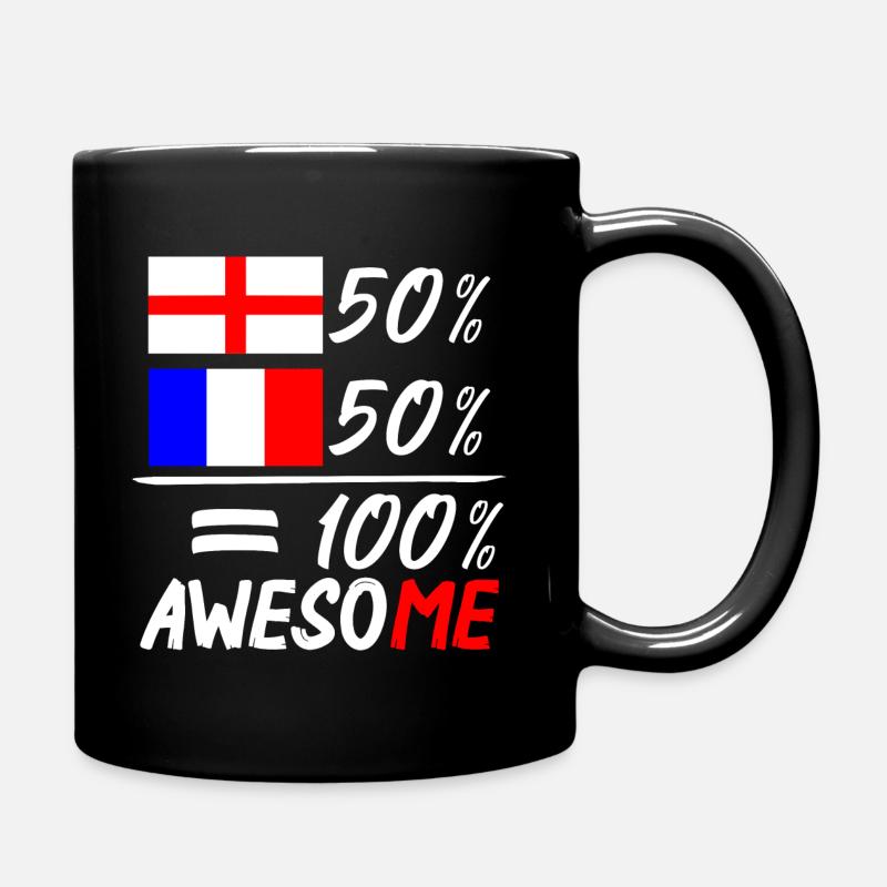 50% Angleterre 50% France - Mug uni - noir