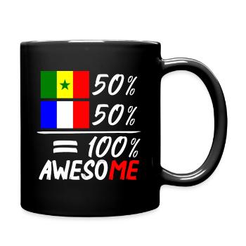 Moitié Français moitié Sénégalais - Full Colour Mug - black - Right