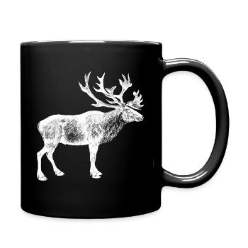 Cerf Orignal Bois Tête de cerf Chasseur Moose - Mug uni - noir - Droite