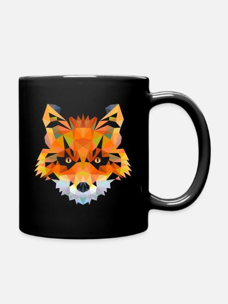 fox - Full Colour Mug - black