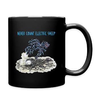 never count electric sheep - Tasse einfarbig - Schwarz - Rechts