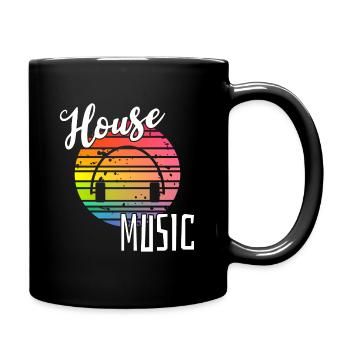 House Music Sonnenuntergang - Tasse einfarbig - Schwarz - Rechts