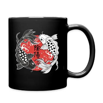 Koi Yin und Yang - Tasse einfarbig - Schwarz - Rechts