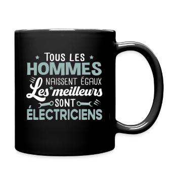 Électricien électricité métier anniversaire humour - Mug uni - noir - Droite