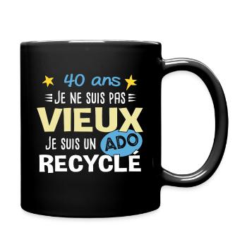 40 ans anniversaire papa fête des pères humour - Mug uni - noir - Droite