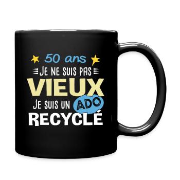 50 ans anniversaire papa fête des pères humour - Mug uni - noir - Droite