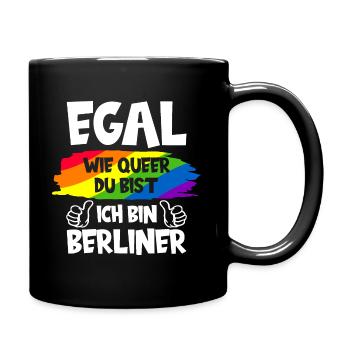QUEER BERLIN LGBT BERLINER REGENBOGENFAHNE - Tasse einfarbig - Schwarz - Rechts