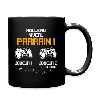 Zukünftiger Pate Video-Spiele Ankunft von Baby - Tasse einfarbig - Schwarz - Rechts