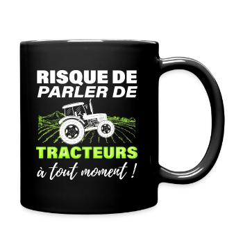Tracteur addiction passion humour agriculteur - Mug uni - noir - Droite