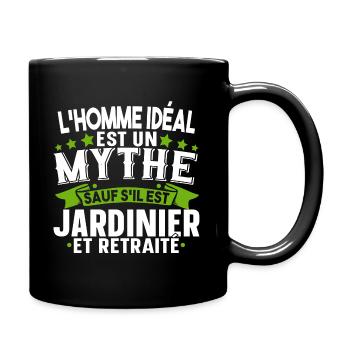 Retraité Jardinier Papy Retraite Humour Cadeau - Mug uni - noir - Droite