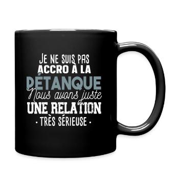 Pétanque boule Marseille Sud France cadeau - Mug uni - noir - Droite