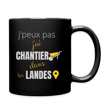 j peux pas j ai chantier dans les landes - Mug uni - noir - Droite