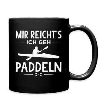 Paddeln Paddelboot Kajak Kajakfahren - Tasse einfarbig - Schwarz - Rechts