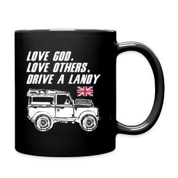 Drive a Landy - Tasse einfarbig - Schwarz - Rechts