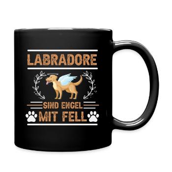 Labradore sind Engel mit Fell - Tasse einfarbig - Schwarz - Rechts