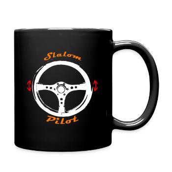 Slalom Pilot Lenkrad Motorsport - Tasse einfarbig - Schwarz - Rechts