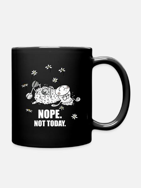 Nope not today Schaf auf Wiese - Tasse einfarbig - Schwarz