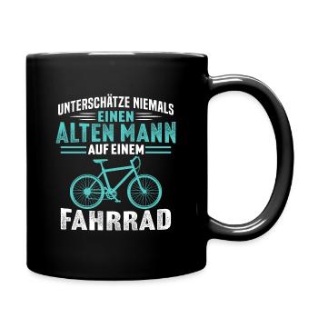 Alten mann auf einem fahrrad - Tasse einfarbig - Schwarz - Rechts