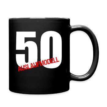 50. Geburtstag 50er Geburtstag witziges Geschenk - Tasse einfarbig - Schwarz - Rechts