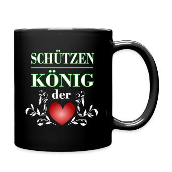 Schützenkönig der Herzen - Tasse einfarbig - Schwarz - Rechts