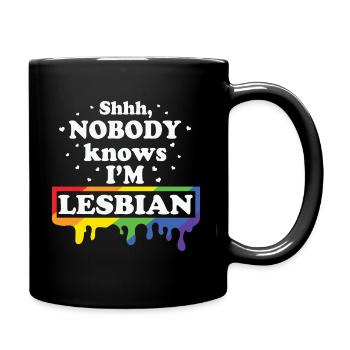 LBGT Drapeau Gay Pride Lesbienne Humaine - Mug uni - noir - Droite