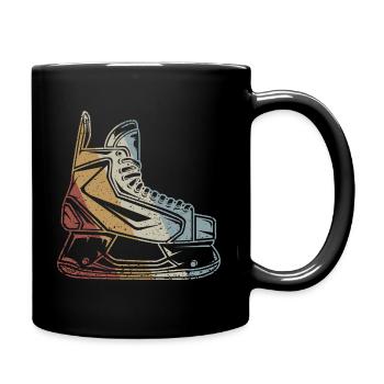 Eishockey Schlittschuh Retro Style Vintage - Tasse einfarbig - Schwarz - Rechts