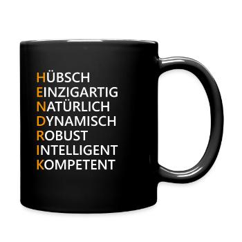 Hendrik Name Geschenk - Tasse einfarbig - Schwarz - Rechts