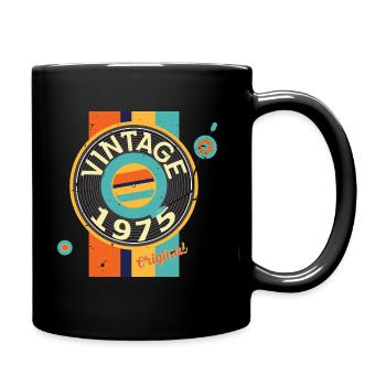 Scarf Plate Vinyl 1975 Birthday Record Player - Full Colour Mug - black - Right